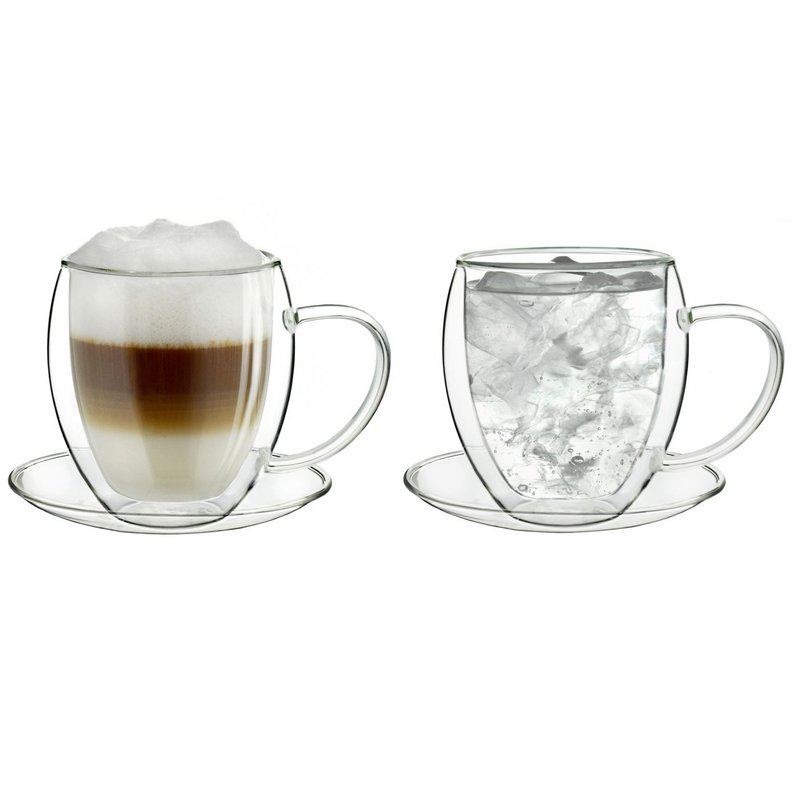 Creano thermal glass 250ml set of 2 with saucer