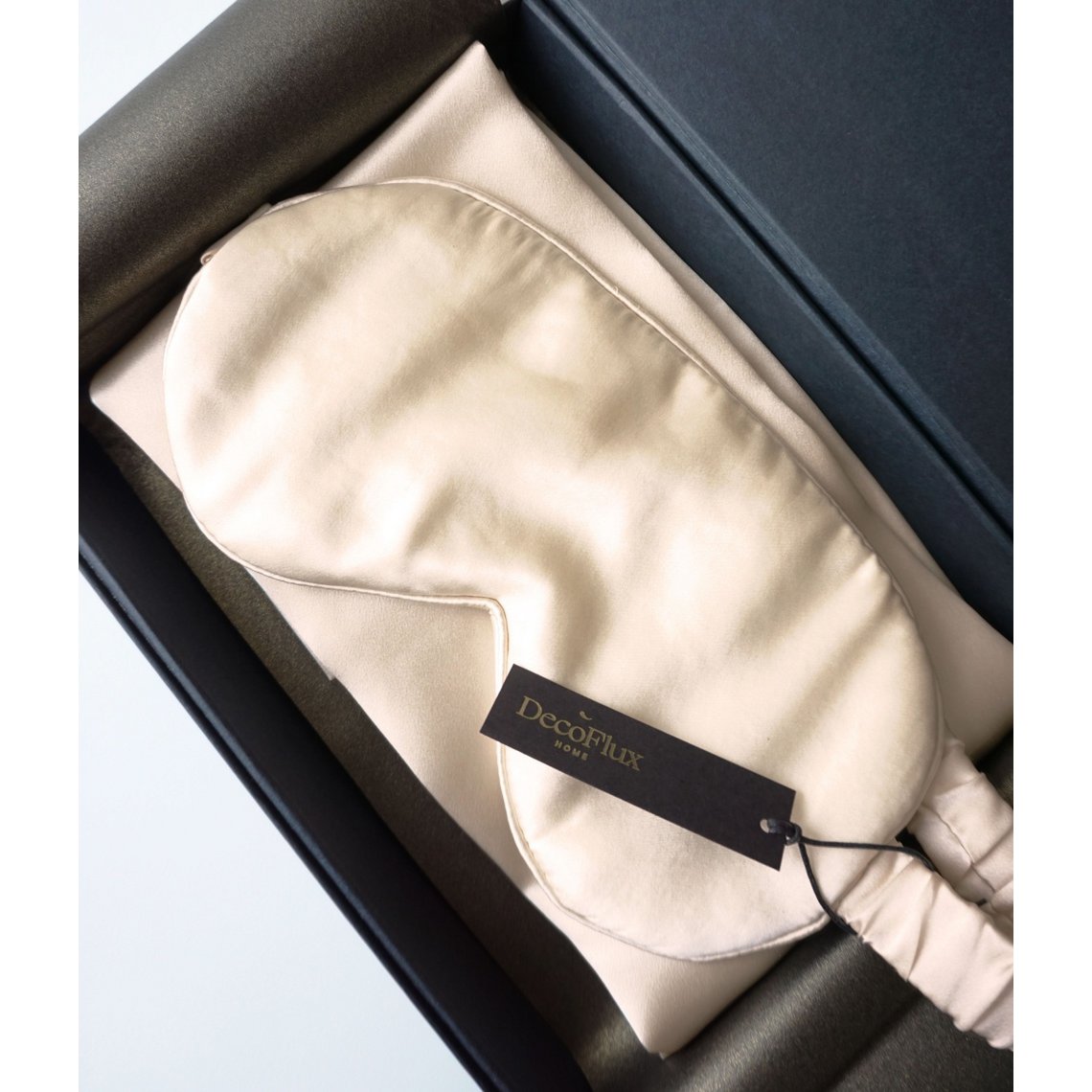 Ensemble (masque en soie + taie d'oreiller en soie) Beige Uni