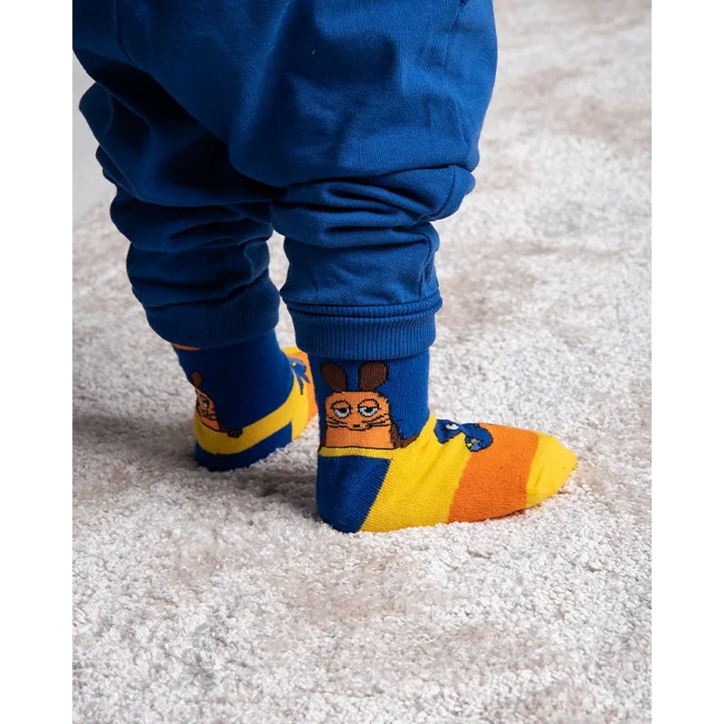 koaa – Souris & Éléphant « Color Block » – Chaussettes bleu/jaune/orange
