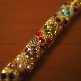 Vintage inspireret blændende kalejdoskop armbånd-16 cm lang