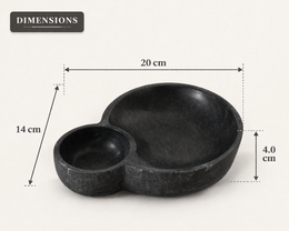 Sort natursten to rum serveringsskål
