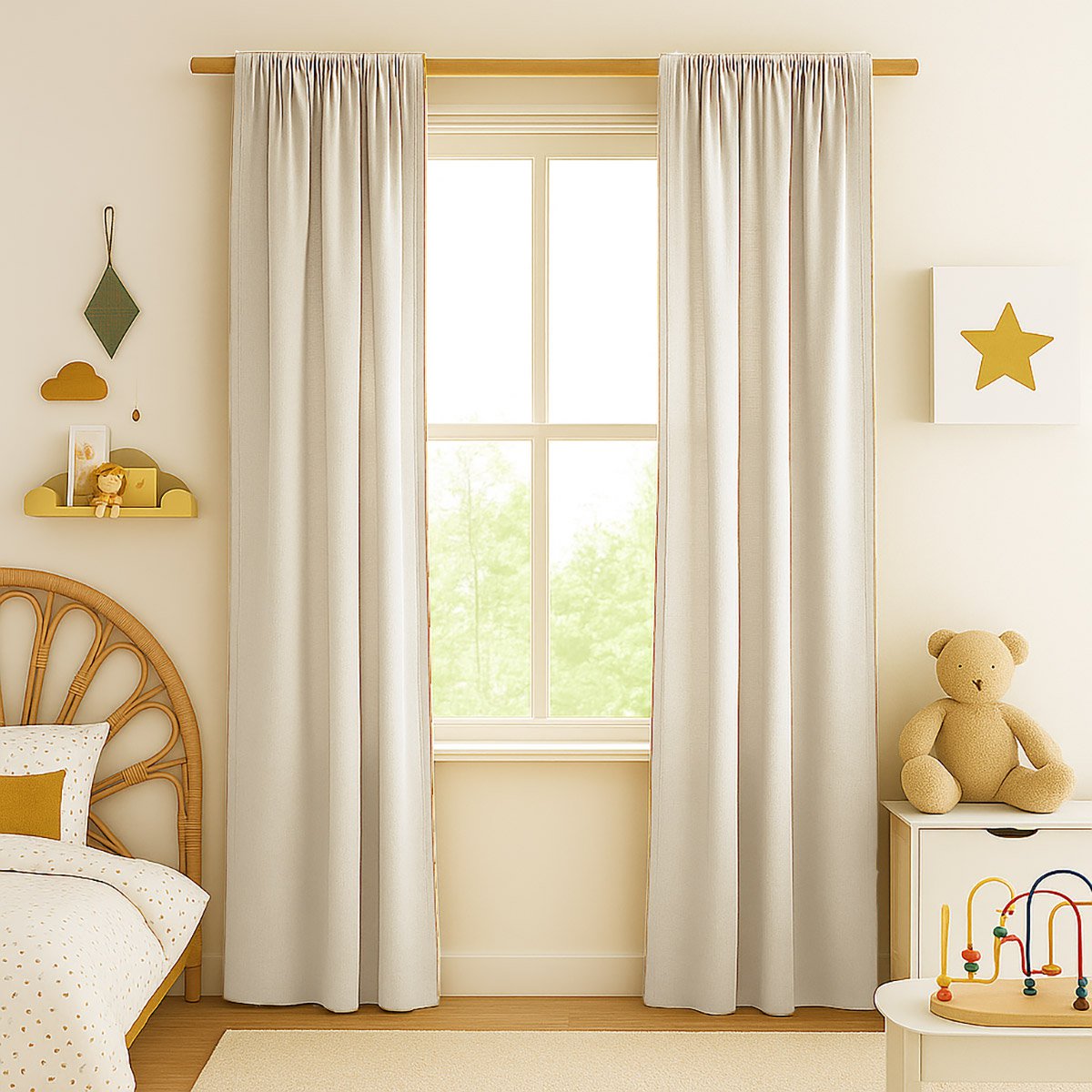 Rideaux en Gaze de Coton Bio Blanc