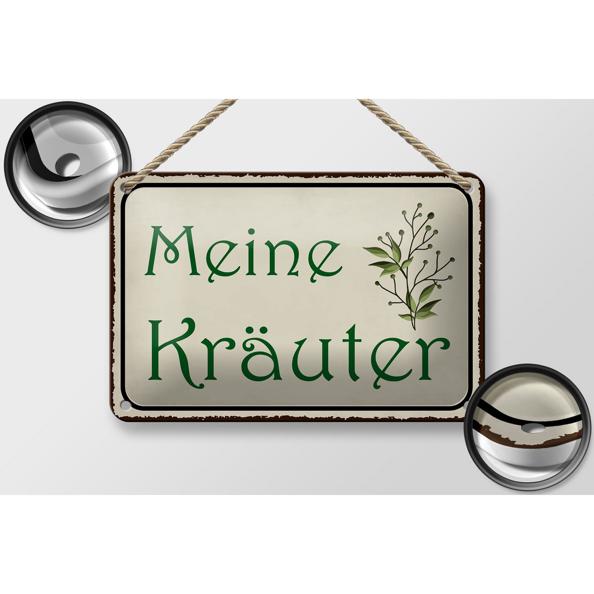Tin sign saying 18x12cm my herbs gift decoration