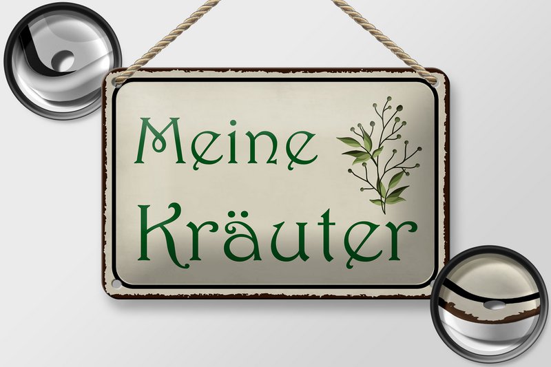 Tin sign saying 18x12cm my herbs gift decoration