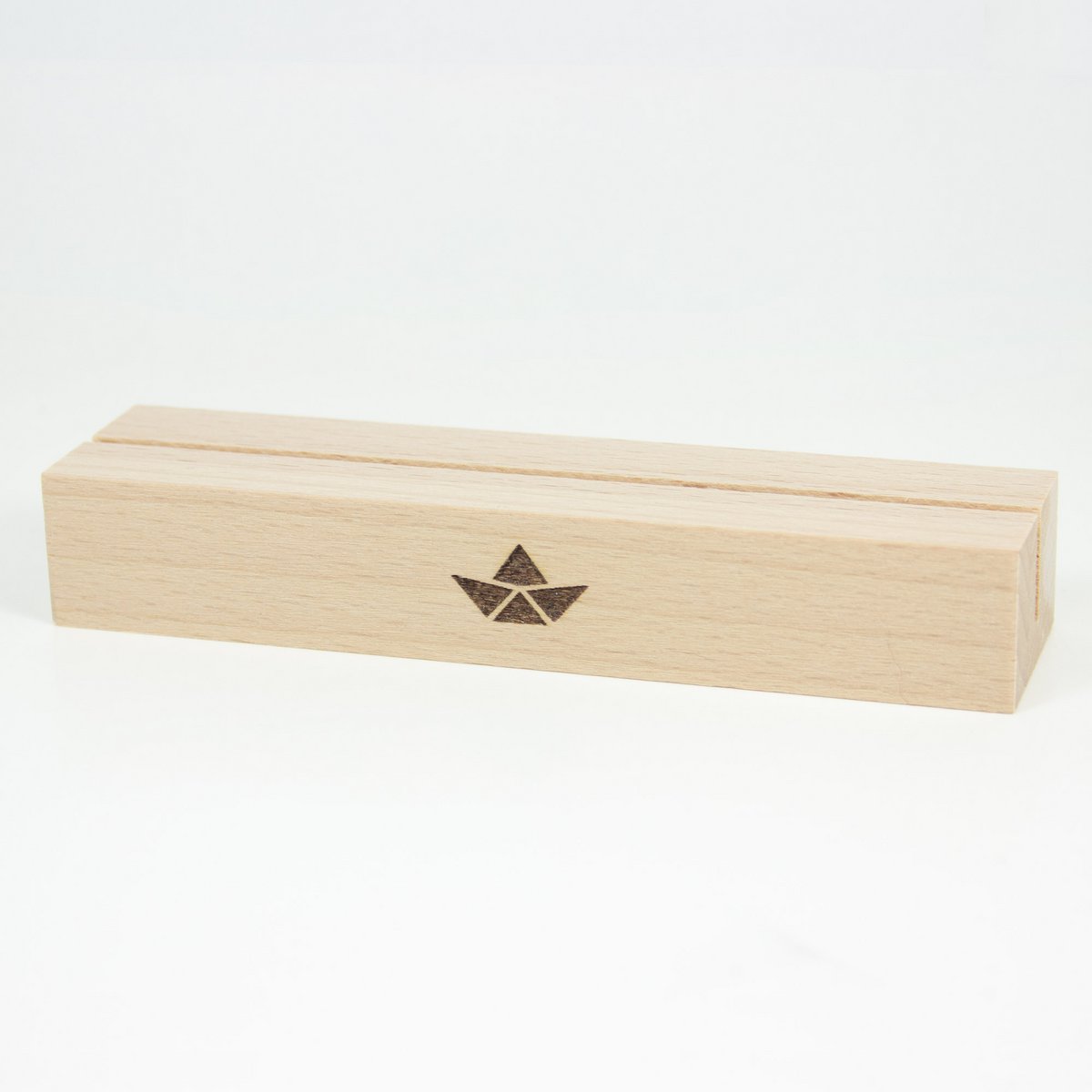 Portatarjetas barcos de papel hechos de madera de haya sostenible - tarjetero con grabado de barco - accesorio marítimo para el hogar