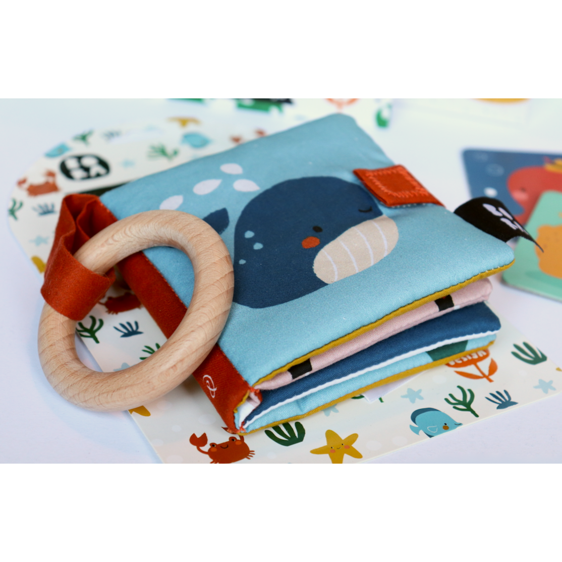Teething ring book - Sea