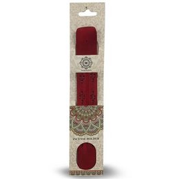 Porta Incienso de Madera Árbol Verde Rojo
