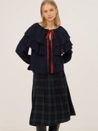 Evermore blauwe en rode blouse
