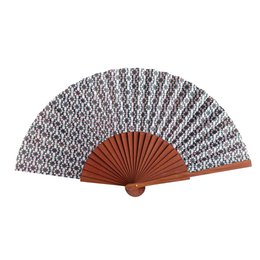 Zellige Mosaic Satin Hand Fan Zafira 23 cm