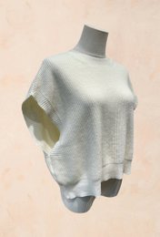 Oversized ærmeløs striktrøje – VISCOSE – 22005