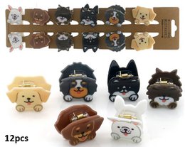 R-H8.1 H1126-001 Hair Clips Dogs 2.5cm -  3.5cm - 12pcs