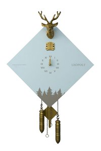 Kuckucksuhr - Black Forest - White/Gold