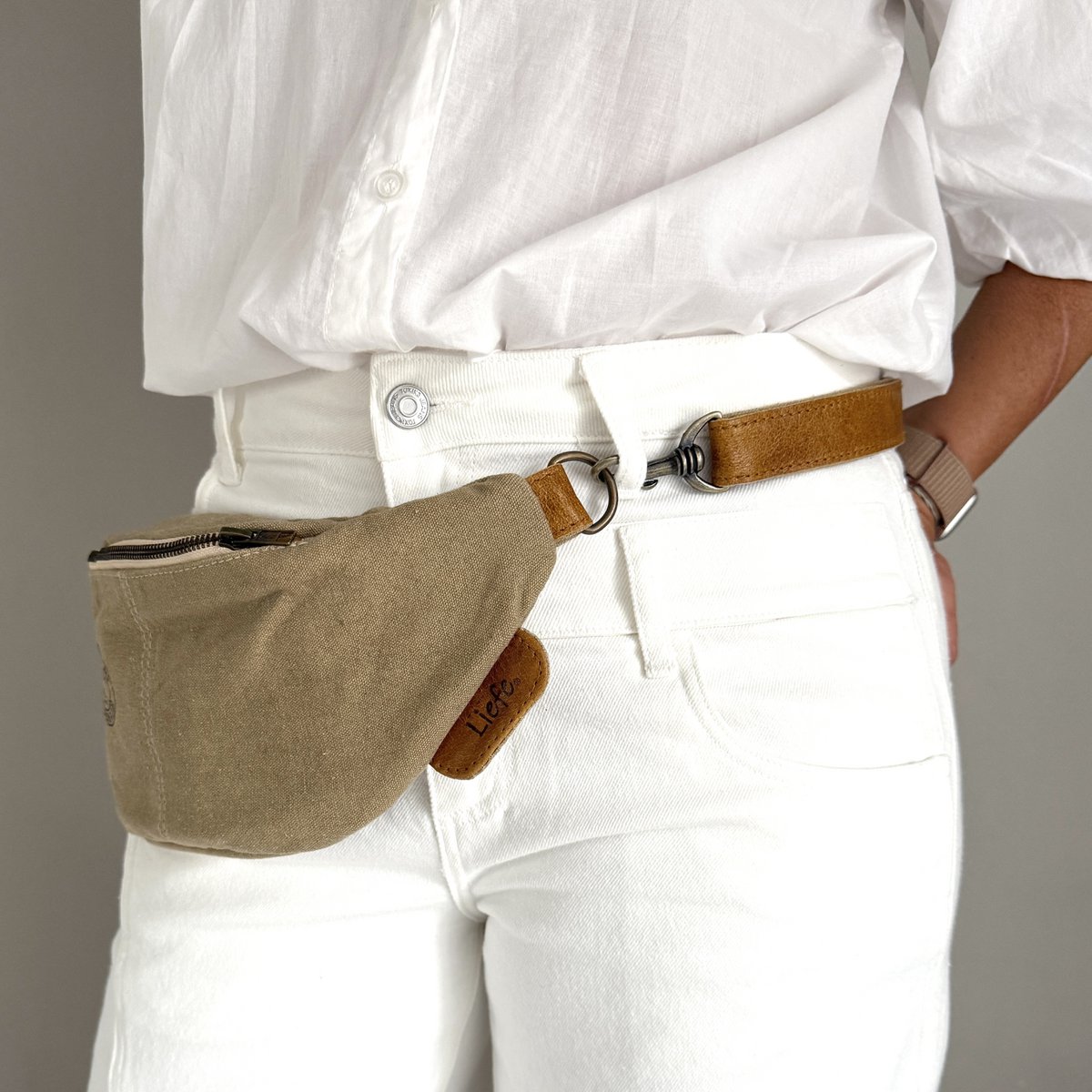 BumBag (khaki cotton) crossbag fannypack NEW