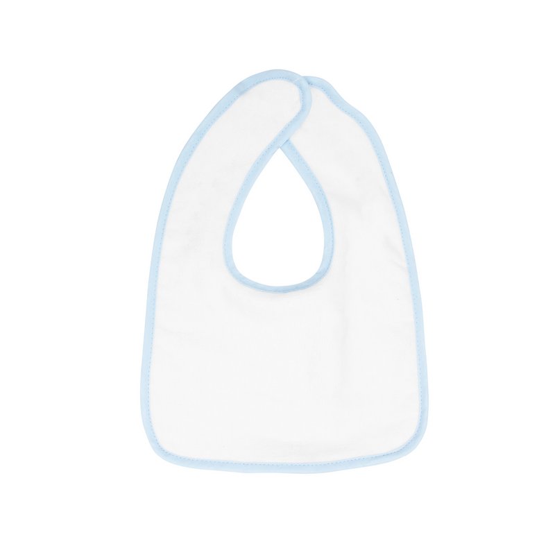 Baby bibs, 26 x 37 cm, White/Blue, 450 gr/m²
