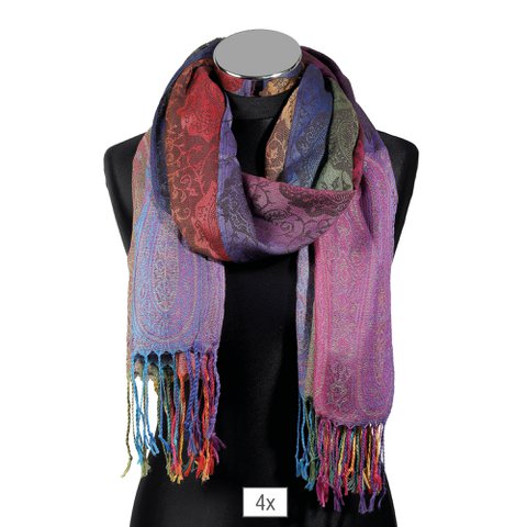Scarf package, 100% polyester, VE 4, multicolored
