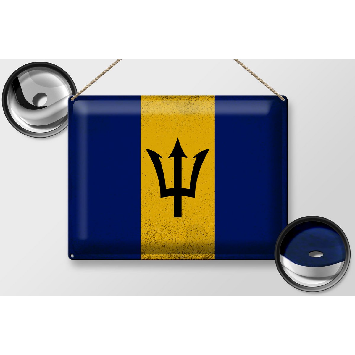 Tin Sign Flag of Barbados 40x30cm Flag of Barbados Vintage