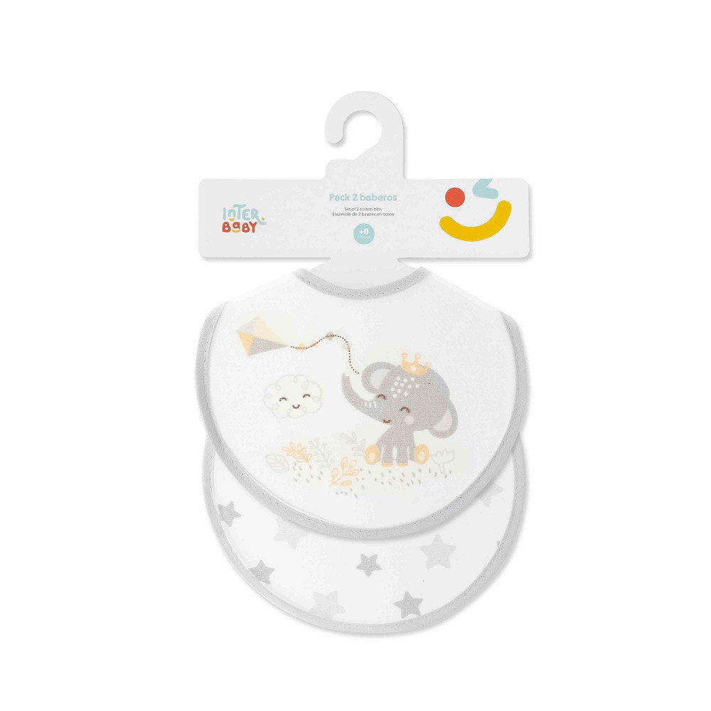 PACK 2 BIBS - 20X20 - CACHIRULO ESTRELLAS - GRAY