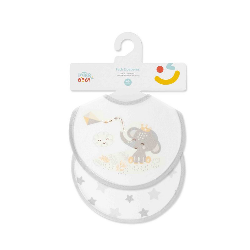 PACK 2 BIBS - 20X20 - CACHIRULO ESTRELLAS - GRAY