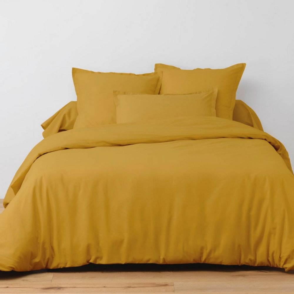 DUVET -DÆKNING 240x260 cm + 2 pillowcases 65x65 cm gul bomuld