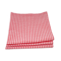 Small coral gingham napkin set of 2. Coral-colored gingham pattern napkins. Rectangular shape, cotton material.