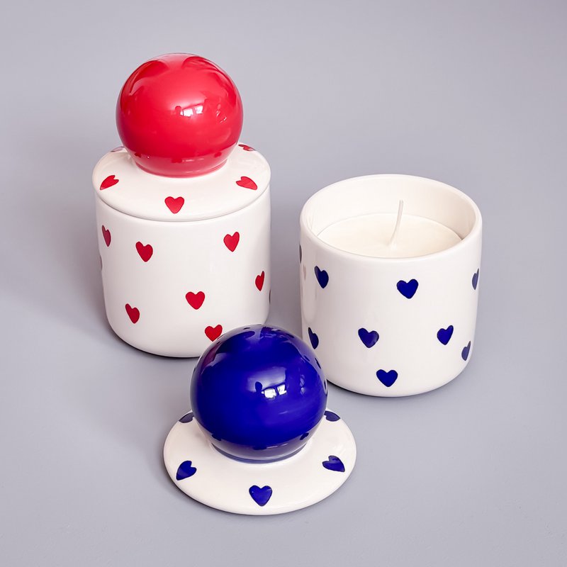 Vela con tapa Amore – azul yegua