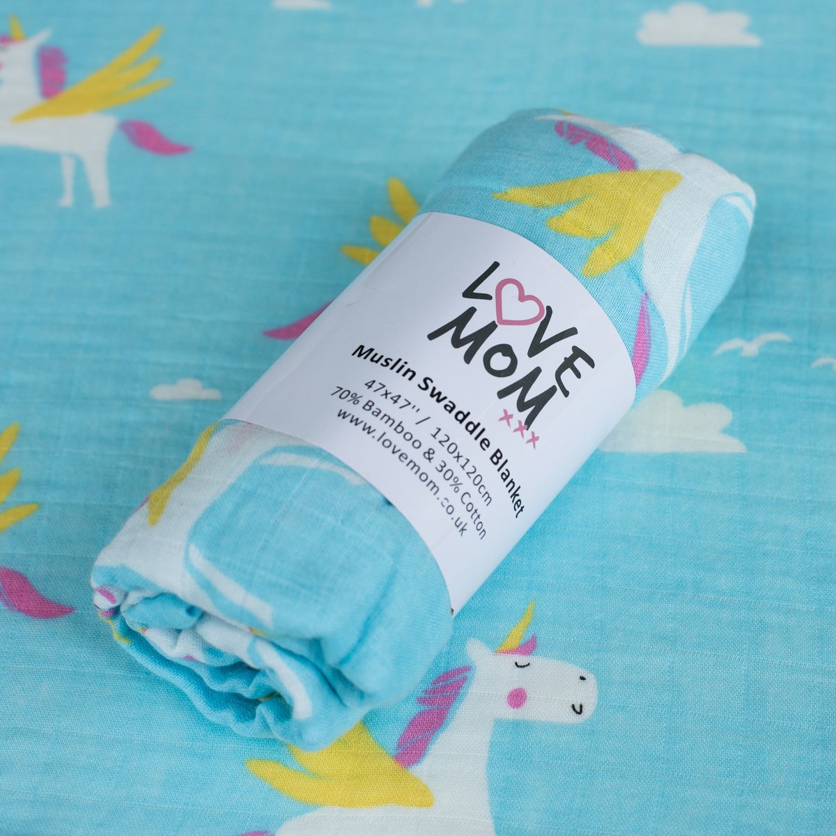 Blauwe Eenhoorn Swaddle