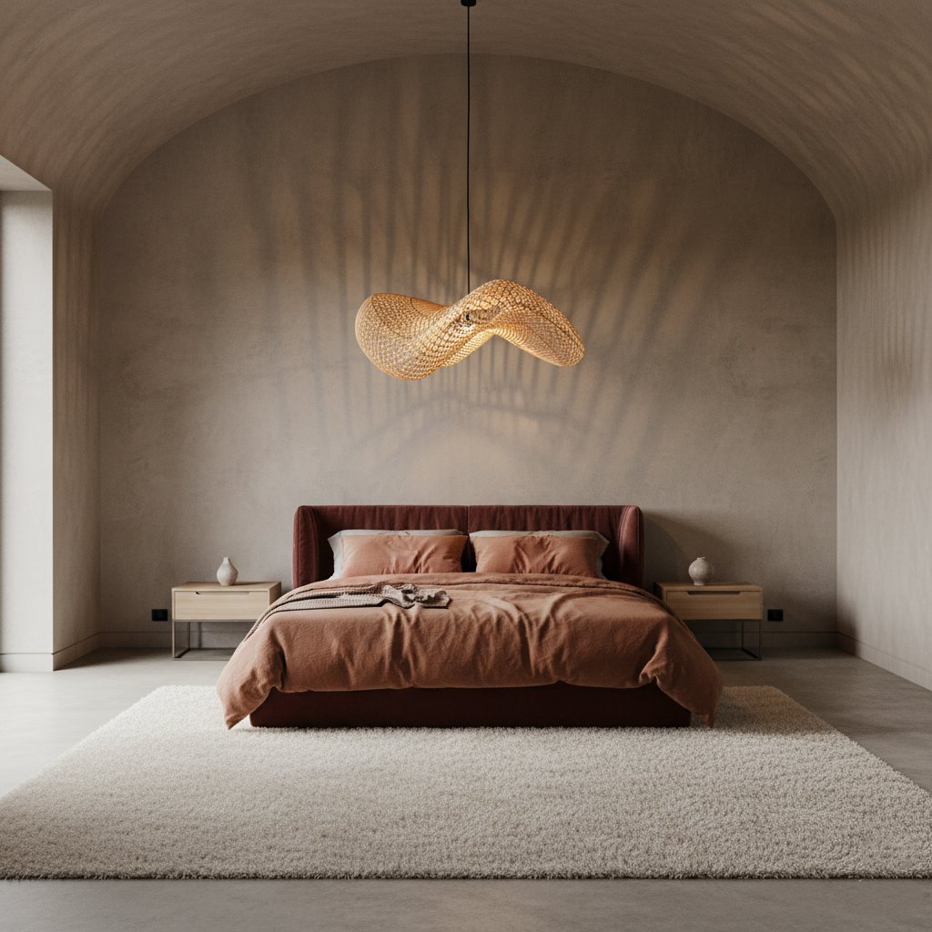 Wave hanging lamp natural large