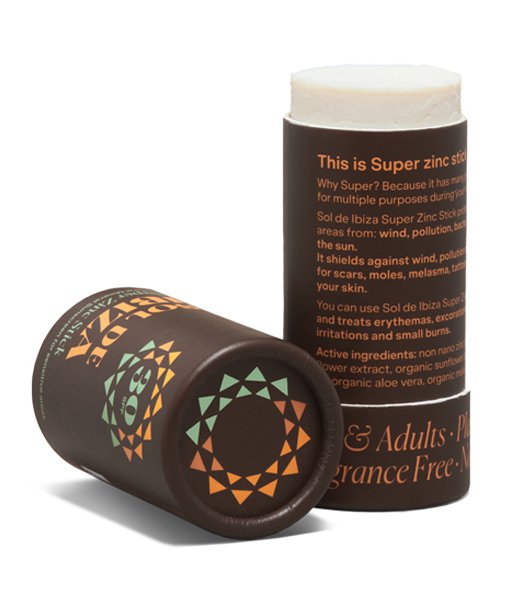 Natural Solar Stick SPF30 Sol de Ibiza. BIO. Mineral filters. No plastic. 45 gr bar.