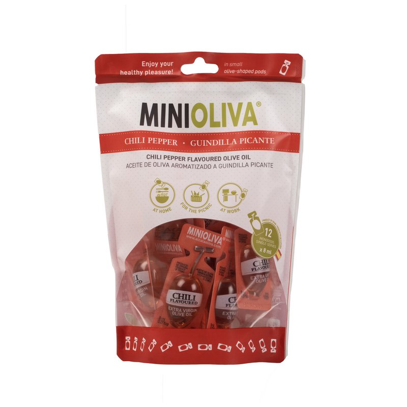 Olivenöl mit Chili-Geschmack (12 Einzelportionen x 8 ml)