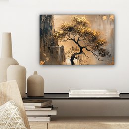 Dipinto di tela - Tree della decorazione del muro - oro - paesaggio - vernice - decorazione murale soggiorno - decorazione della stanza moderna - dipinti astratti