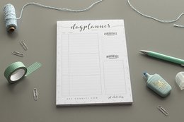 Daily Planner Paper A5 Black White // Notepad To Do Planner