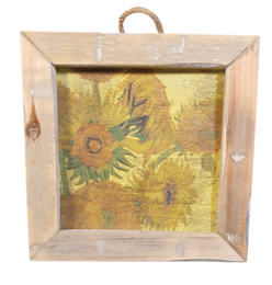 Holzfliese alte holländische Van-Gogh-Sonnenblume
