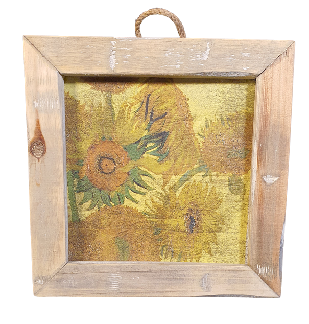 Holzfliese alte holländische Van-Gogh-Sonnenblume