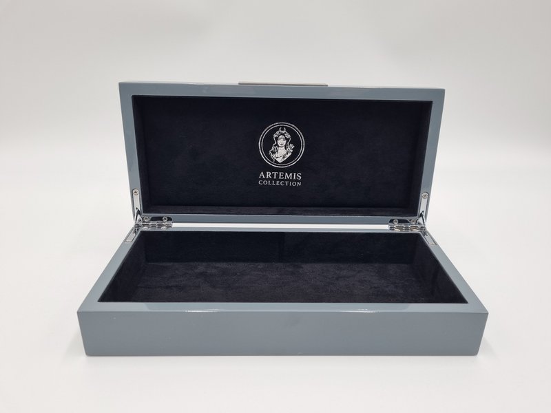 Juego de cajas para joyas / cajas de almacenamiento "gris" noble alto brillo