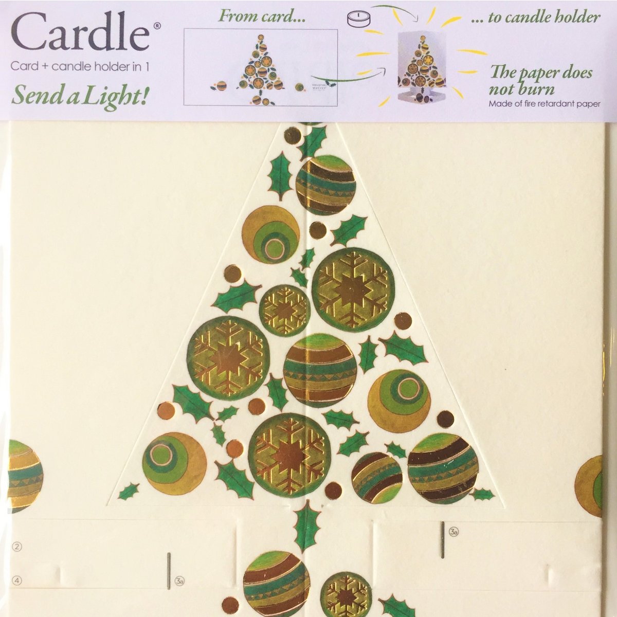 CARDLE Christmas Tree Green (Árbol de Navidad) - Portavelas Tarjetas de felicitación