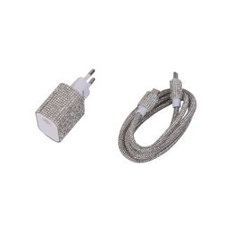 Kit de carga rápida de rehinestones plateados-20W y 40W, Tipo-C