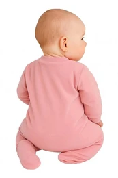 Baby broderet velour sovedragt, lille kanin