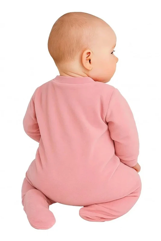 Baby broderet velour sovedragt, lille kanin