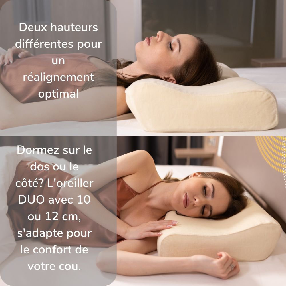 Oreiller Cervical Ergonomique | DUO PREMIUM