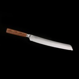 Piła do chleba PUMA IP 10" wykonana z japońskiej stali damasceńskiej VG-10 z rękojeścią z drewna orzechowego pakka