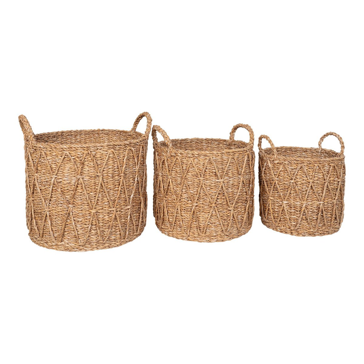 Krabi Basket - Cesta, algas marinas, natural, juego de 3