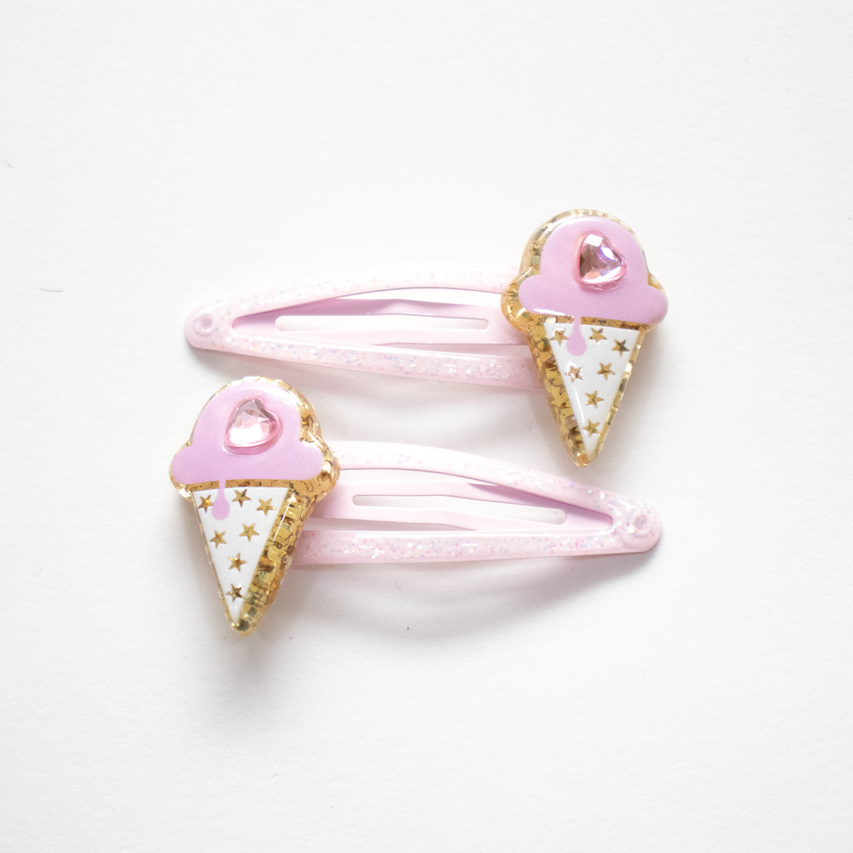 Duo Children's Premium Barrettes - Sparkle Petites Glaces D'amour