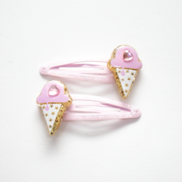Duo Children's Premium Barrettes - Sparkle Petites Glaces D'amour