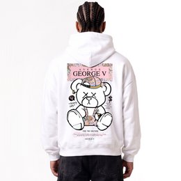 Kapuzenpullover mit Ourson Street-Print in Weiß