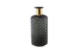 BLACK VASE H28CM