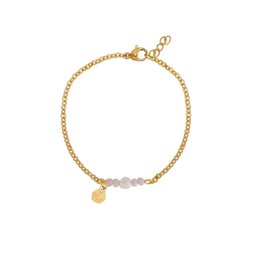 Kunzite, Moonstone & Butterflies Armbånd - Guld