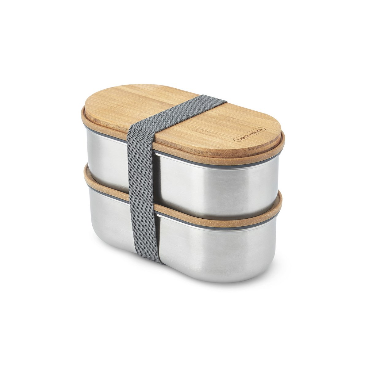 NERO + BLUM Portapranzo Bento Inox | Emillabile | 2x500ml | Gris
