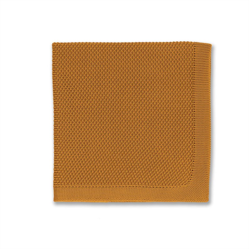 Orange ember knitted pocket square