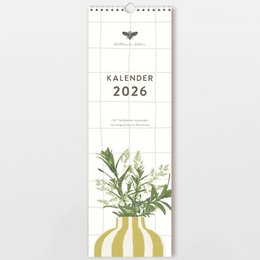 Vægkalender 2026 med håndtegnede blomster, FSC