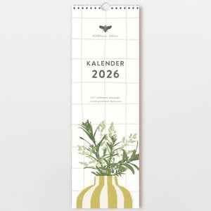 Wall calendar 2026 with hand-drawn flowers, FSC